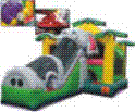 Inflatable combo jump climb over obstacles slide down elephant truck perfect for kids 5 years old to 9 years old party rentals